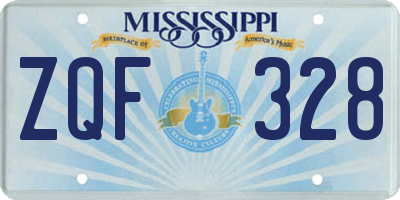 MS license plate ZQF328