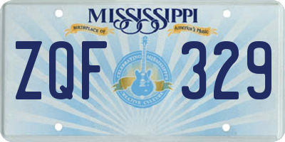 MS license plate ZQF329