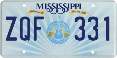 MS license plate ZQF331