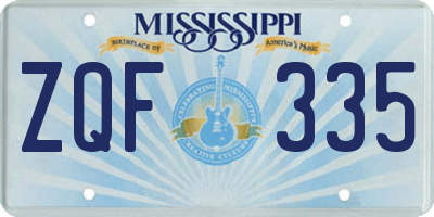 MS license plate ZQF335
