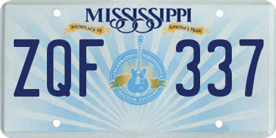 MS license plate ZQF337