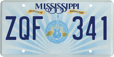 MS license plate ZQF341