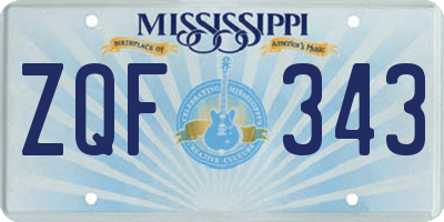 MS license plate ZQF343