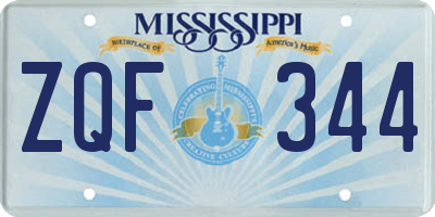 MS license plate ZQF344