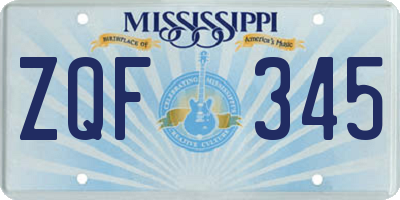 MS license plate ZQF345