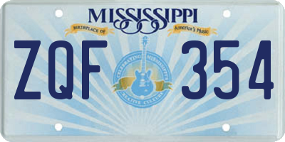 MS license plate ZQF354