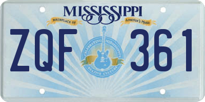 MS license plate ZQF361