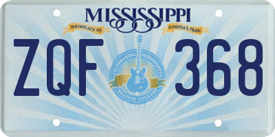 MS license plate ZQF368