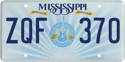 MS license plate ZQF370