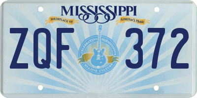 MS license plate ZQF372