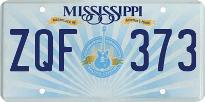 MS license plate ZQF373