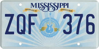 MS license plate ZQF376