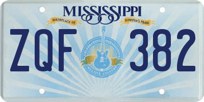 MS license plate ZQF382