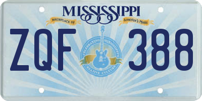 MS license plate ZQF388