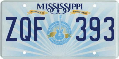 MS license plate ZQF393