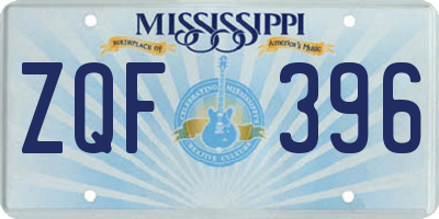 MS license plate ZQF396
