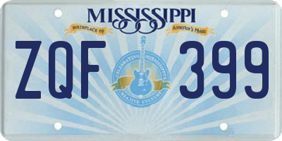 MS license plate ZQF399