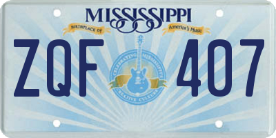 MS license plate ZQF407