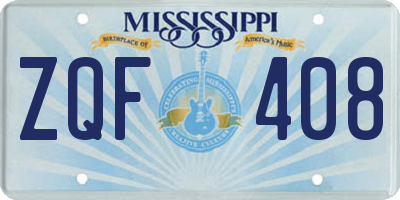 MS license plate ZQF408