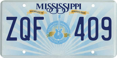 MS license plate ZQF409