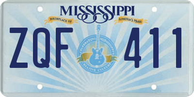 MS license plate ZQF411