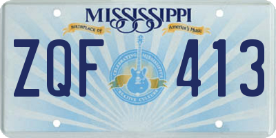 MS license plate ZQF413