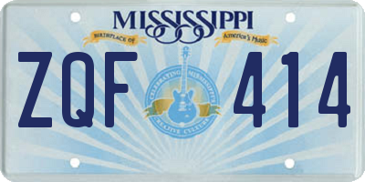 MS license plate ZQF414