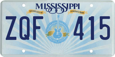 MS license plate ZQF415