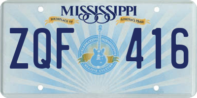 MS license plate ZQF416