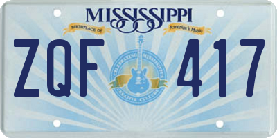MS license plate ZQF417