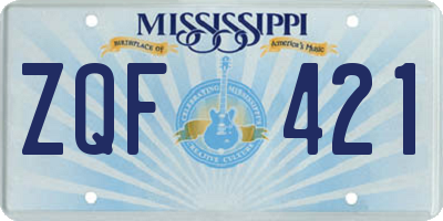 MS license plate ZQF421