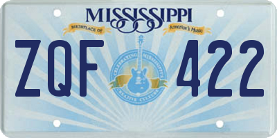 MS license plate ZQF422