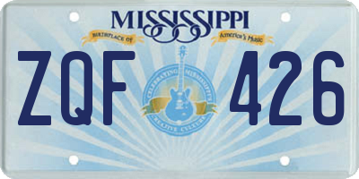 MS license plate ZQF426