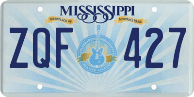 MS license plate ZQF427