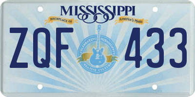 MS license plate ZQF433