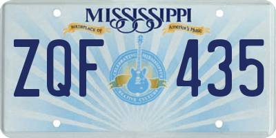 MS license plate ZQF435