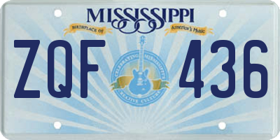MS license plate ZQF436