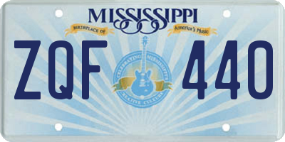 MS license plate ZQF440