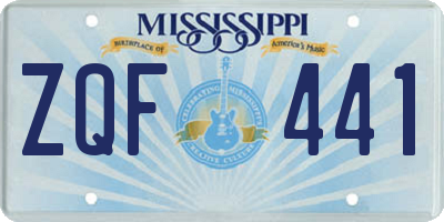 MS license plate ZQF441