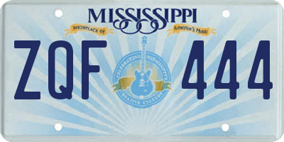MS license plate ZQF444