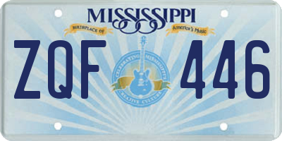 MS license plate ZQF446