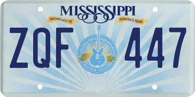 MS license plate ZQF447