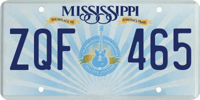 MS license plate ZQF465
