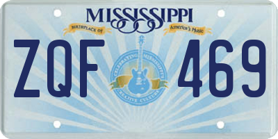 MS license plate ZQF469