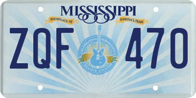 MS license plate ZQF470