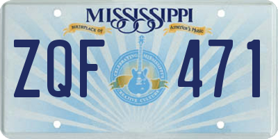 MS license plate ZQF471