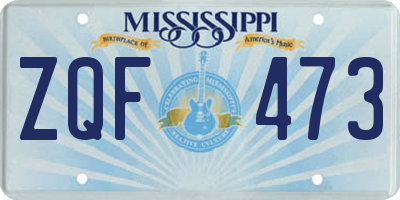 MS license plate ZQF473