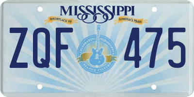 MS license plate ZQF475