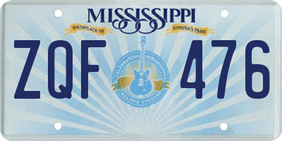 MS license plate ZQF476