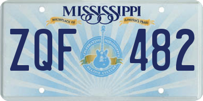 MS license plate ZQF482
